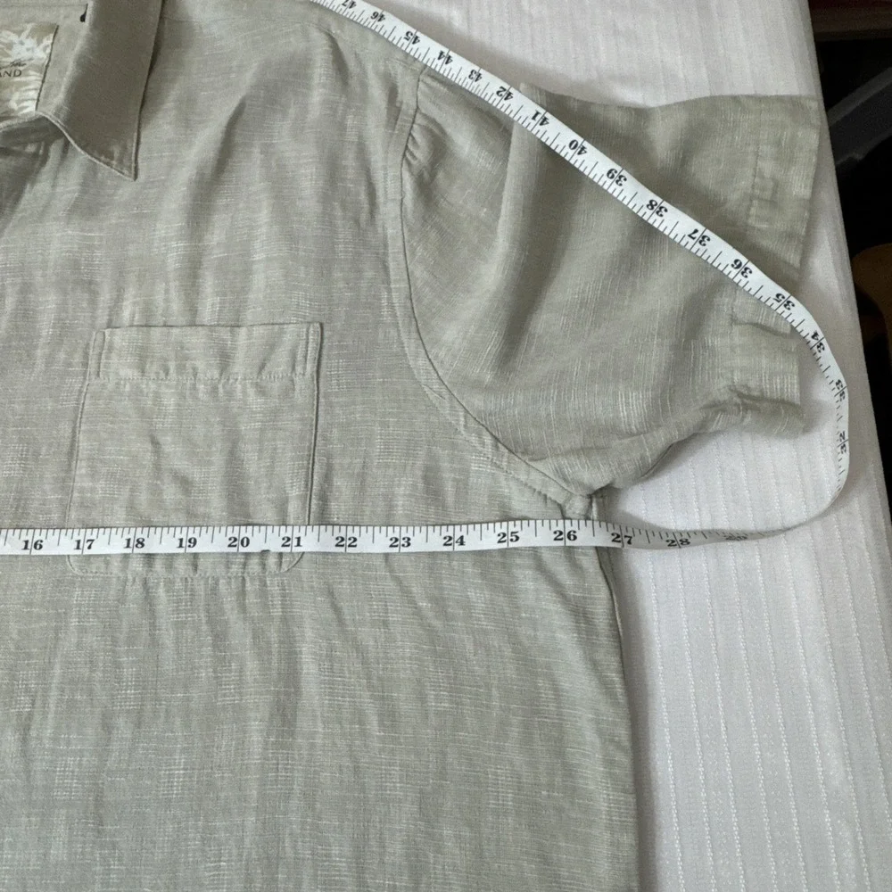 TASSO ELLA ISLAND Silk Linen Shirt Men's XXL Short Sleeve Buttondown Resort wear